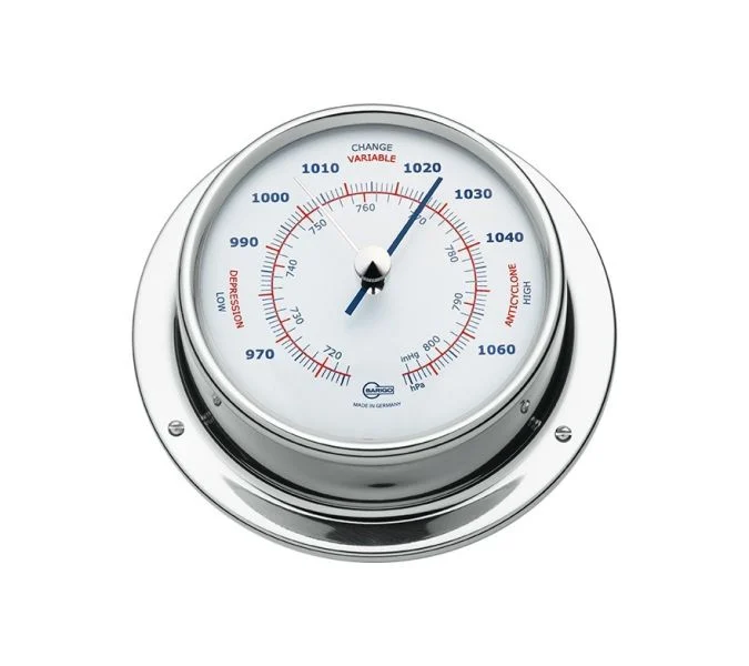 [B-183RFPO / 10.13.0015] BARIGO BAROMETER SS DIA. 120X40 MM DIAL DIA. 100 MM BLUE DIAL