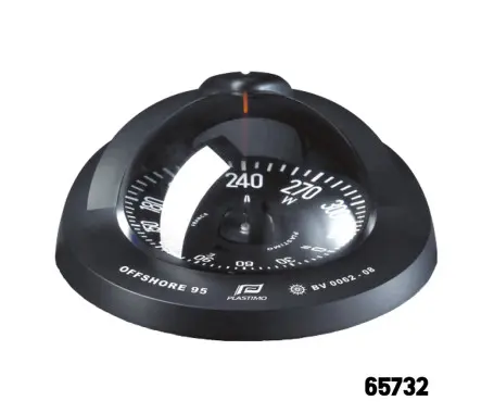 [65732] PLASTIMO - OFFSHORE COMPASS 95, FLUSH MOUNT TYPE, BLACK FLAT CARD - BLACK COLOR