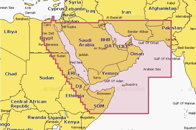 Navionics+ The Gulf & Red Sea