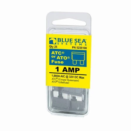 [5235100] BLUE SEA SYSTEMS FUSE ATO / ATC 1A PACK 25 5235100