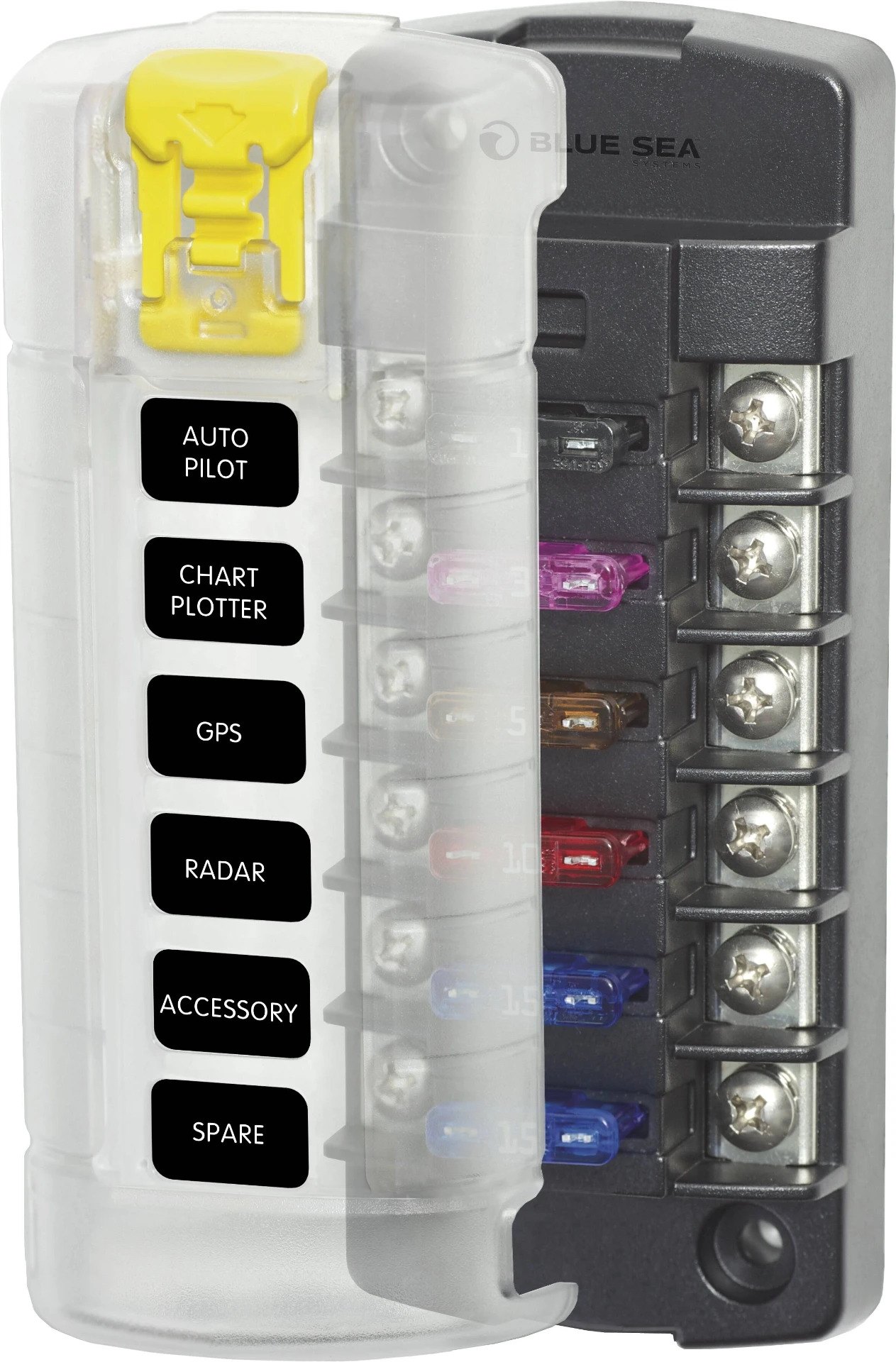 [5035] BLUE SEA SYSTEMS ST BLADE FUSE BLOCK - 6 INDEPENDENT CIRCUITS WITH COVER