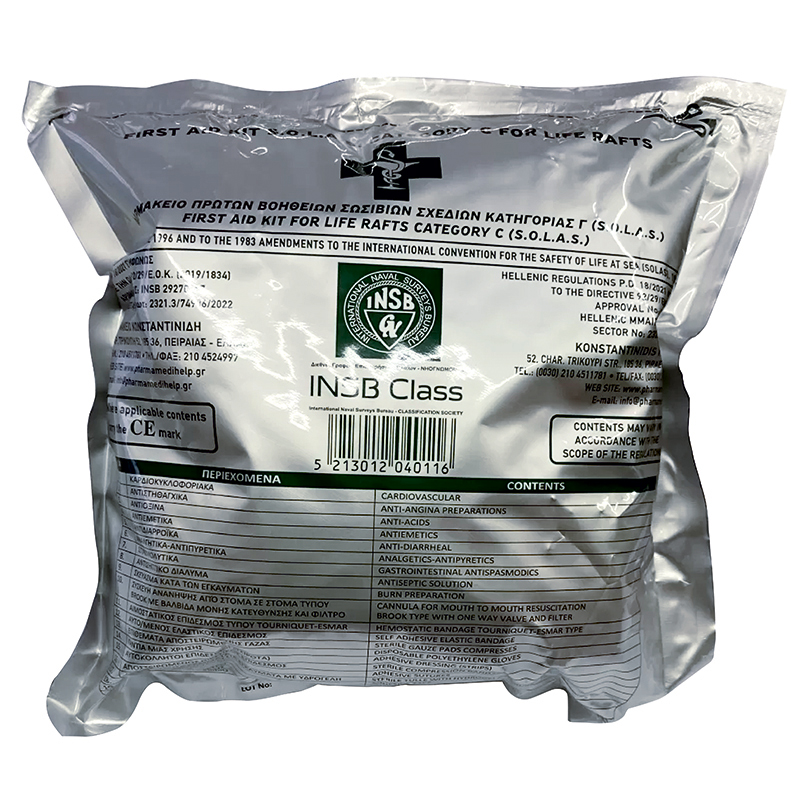 FIRST AID KIT SOLAS 74  CATEGORY C SOLAS, FOR LIFE RAFTS