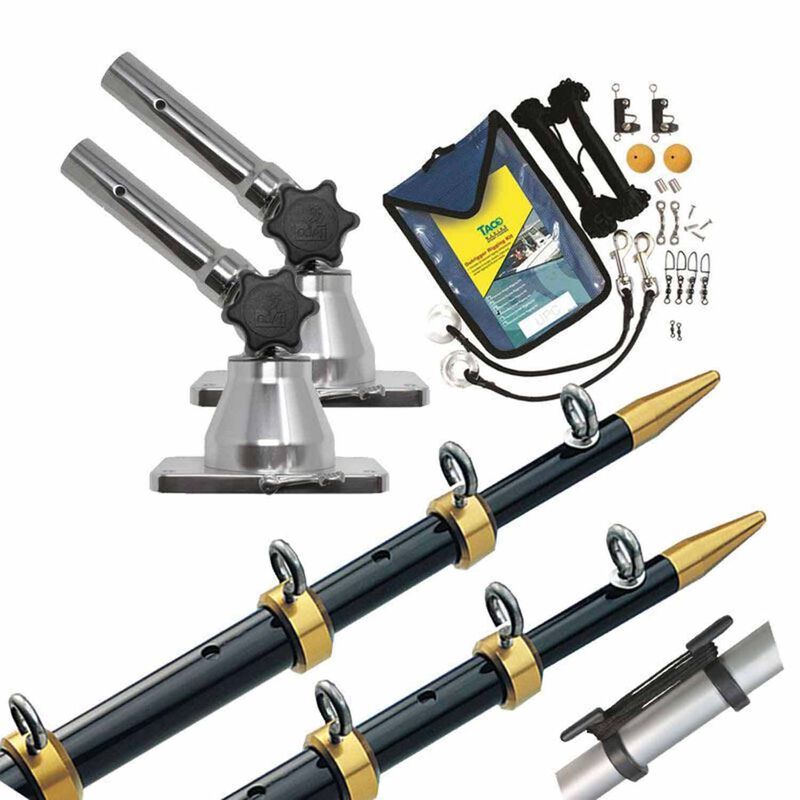 [GS-170BKA15-1] TACO MARINE GRAND SLAM 170 BLACK/GOLD 15' TELE-OUTRIGGERS W/STD. RIGGING KIT
