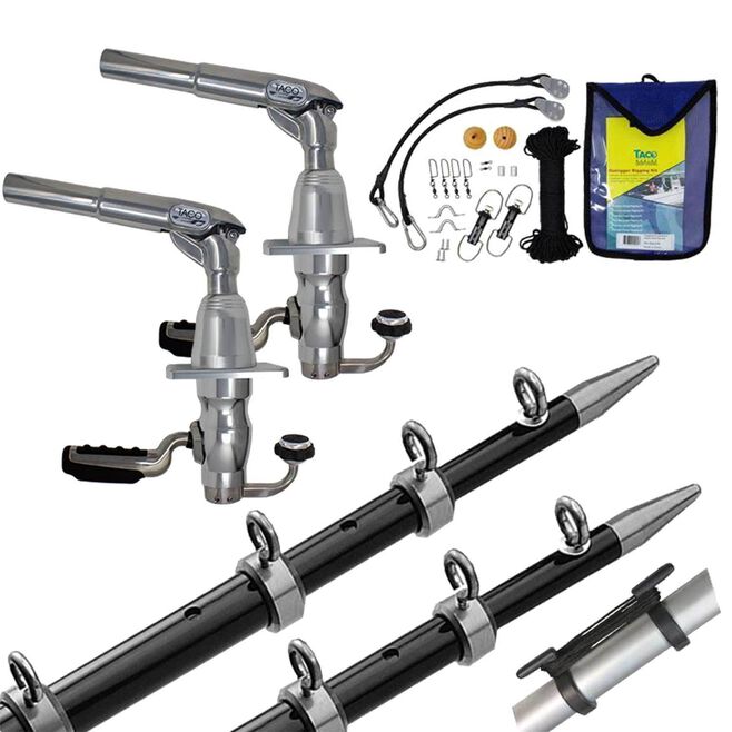 TACO MARINE 18' GRAND SLAM 390 OUTRIGGER KIT, SILVER