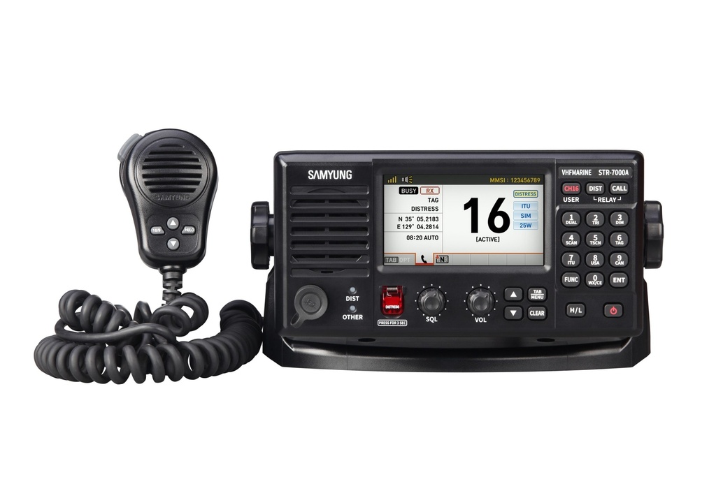 SAMYUNG VHF STR-7000A DSC CL-A W/O PSU & ANTENNA WITH  -MAIN UNIT  -MICROPHONE SM-6000R  -POWER CABLE   -USER MANUAL