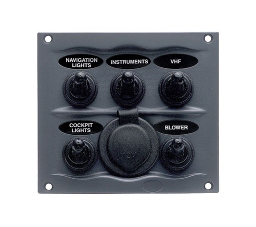 [900-5WPS / 08.11.0373] BEP PANEL WATERPROOF BLACK 5 SWITCH