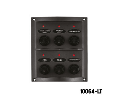 [10064-LT] AAA - 6 GANG SWITCH PANEL - WITH LED INDICATORS