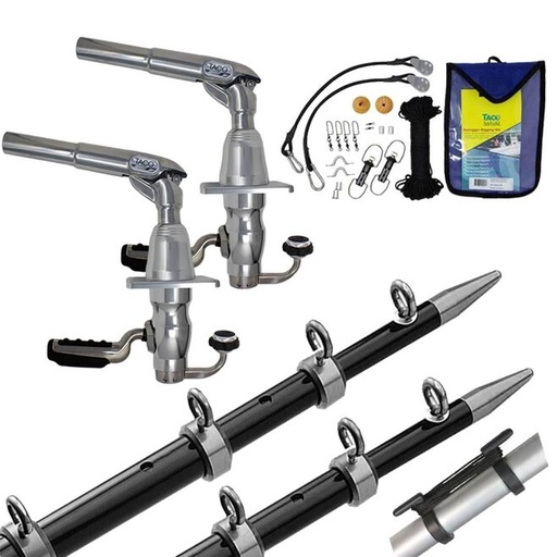 [GS-3952BKA-1] TACO MARINE 18' GRAND SLAM 390 OUTRIGGER KIT, SILVER